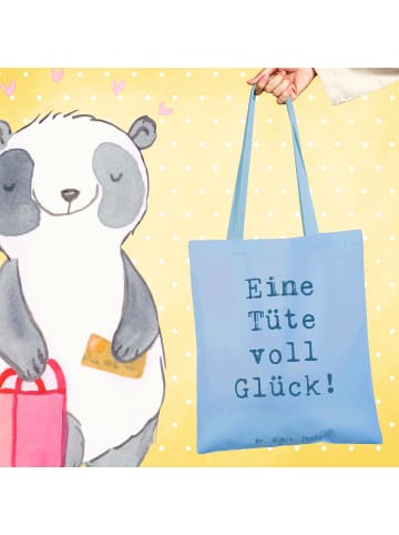 Mr. & Mrs. Panda Tragetasche Spruch Tragetasche Glück mit Spruch in Sky Blue