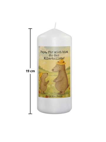 Mr. & Mrs. Panda Weihnachtskerze Bären mit Hut Design mit Spruch in Weiß