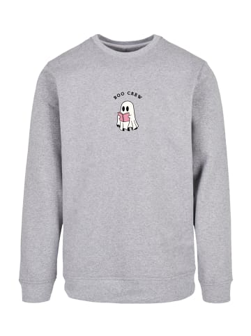 F4NT4STIC Sweatshirt Boo Crew Reading Geist Halloween in grau meliert