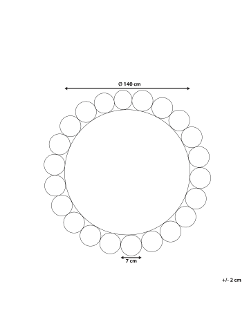 Beliani Kurzflor VOSTAN in /Bunt - (W) 140 x (L) 140 cm