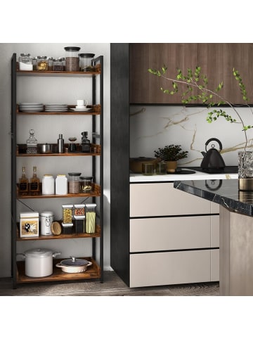 COSTWAY Bücherregal 6 Ebenen 69 x 34 x 177 cm in Braun