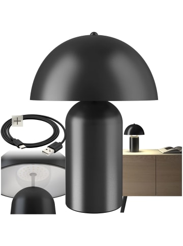 tectake Akku-Tischlampe Kade 25 x 34 cm, schwarz