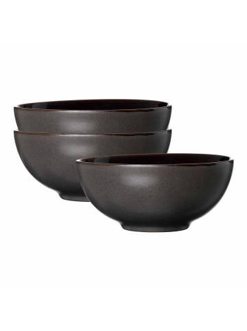 3er Set Poke Bowl Schalen Merida in Anthrazit ø 17,5 cm