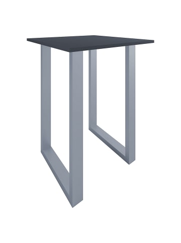 ebuy24 Bartisch Xona silberfarben Anthrazit 80 x 80 cm