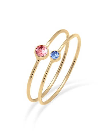 Elli Ring 925 Sterling Silber Ring Set in Blau