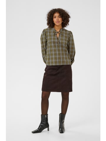 Kaffe Langarm-Bluse KAchris Regular fit in Green Check