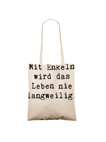 Mr. & Mrs. Panda Tragetasche Enkelkinder Abenteuer mit Spruch in Creme