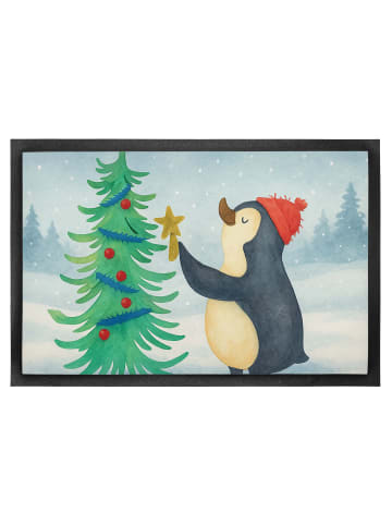Mr. & Mrs. Panda Bodenvorleger Pinguin Weihnachtsbaum Design ohn... in Weiß