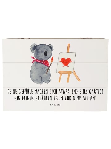 Mr. & Mrs. Panda Holzkiste Emotionen ausdrücken mit Spruch in Weiß