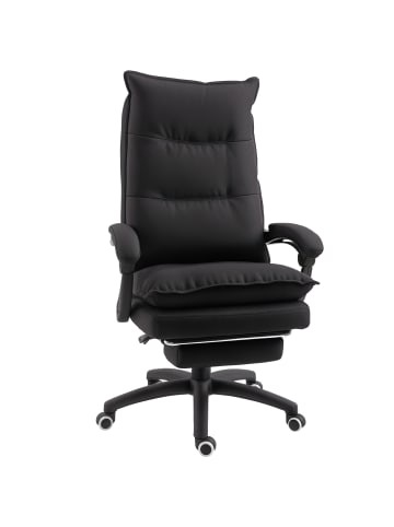 Vinsetto Bürostuhl mit Massagefunktion-70B x 62T x 120-130H cm-Schwarz