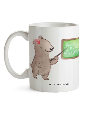 Mr. & Mrs. Panda Tasse Sachkundelehrerin Herz ohne Spruch in Weiß