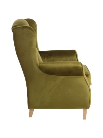 58 aufm Kessel OHRENSESSEL Karlen Bezug Samtvelours Buche natur / oliv