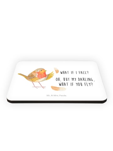 Mr. & Mrs. Panda whiteboardmagnet Rotkehlchen Federn mit Spruch in Weiß