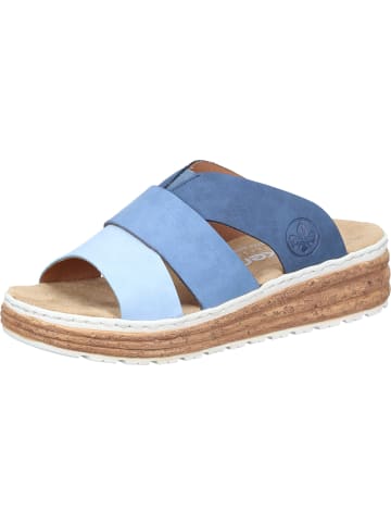 rieker Klassische Pantoletten in aqua/blue/jeans