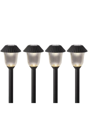 MARELIDA 4er Set Solar Wegleuchten Gartenleuchte Stabbeleuchtung H: 31,5cm