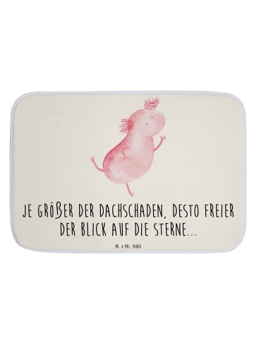 Mr. & Mrs. Panda Badezimmerteppich Axolotl Tanzen mit Spruch in Weiß