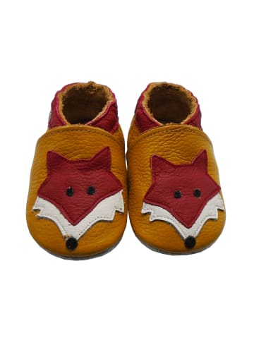 Yalion Leder-Krabbelschuhe "Fuchs" in Braun