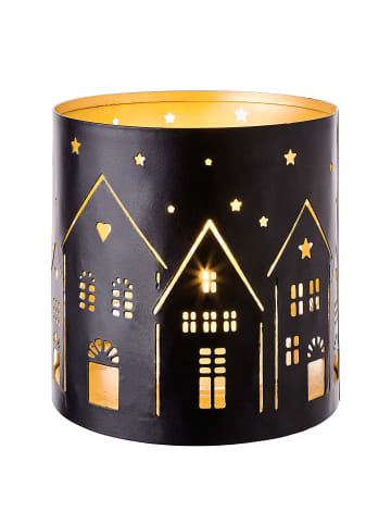 Butlers Windlicht LUMINOUS Häuser in Schwarz