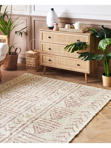 Beliani Kurzflor EDIRNE in Beige/Rosa - (W) 160 x (H) 1.4 x (L) 230 cm