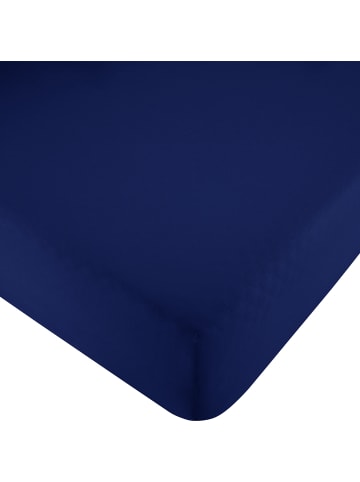 Erwin Müller Renforcé Spannbettlaken Würzburg in dunkelblau