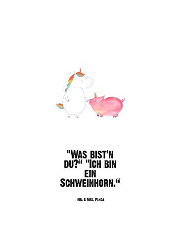 Mr. & Mrs. Panda Auslaufsichere Trinkflasche Einhorn Schwein mit... in Weiß