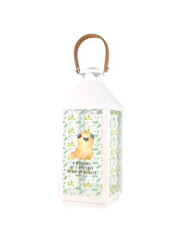 Mr. & Mrs. Panda Windlicht Mops Krone mit Spruch in Transparent