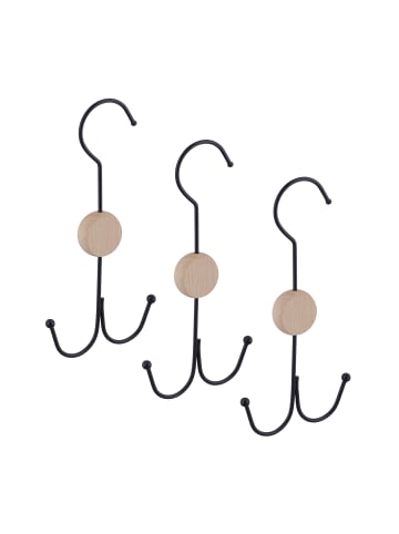 relaxdays 6 x Gürtelhalter in Schwarz