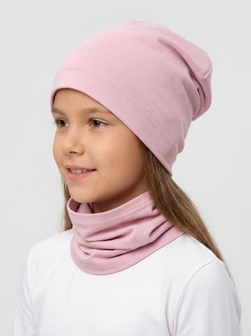TupTam Kinder Beanie Mütze Schlauchschal Set in hellrosa