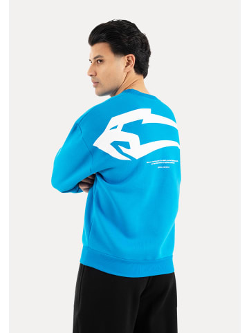 SMILODOX Unisex Oversize Sweatshirt Tane in Blau