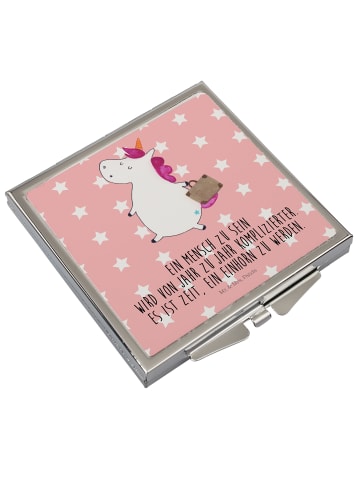 Mr. & Mrs. Panda Kleiner Spiegel Einhorn Koffer mit Spruch in Rot Pastell
