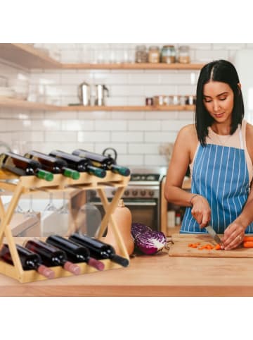 relaxdays Weinregal in Natur - (B)45 x (H)35 x (T)23 cm