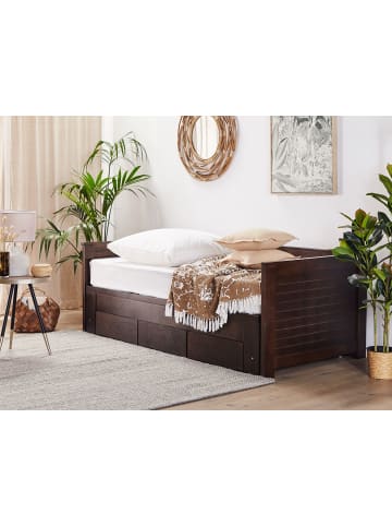 Beliani Tagesbett CAHORS in Braun - (W) 186 x (H) 72 x (L) 209 cm