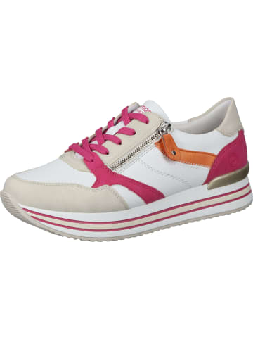 remonte Schnürschuhe in crema/weiss/magenta