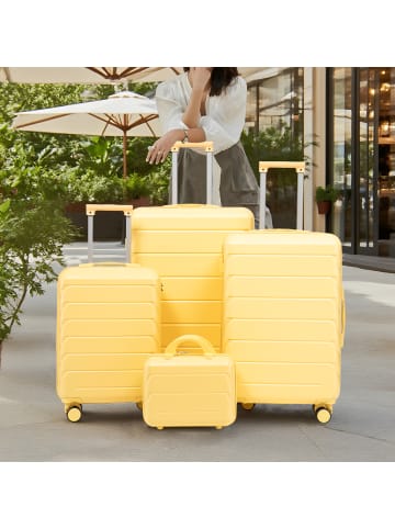 ABRIHOME Kofferset in Gelb 4-teilig mit Kosmetiktasche