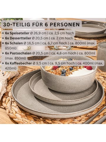 Sänger Tafelservice Kairo Clay - 30 teilig aus Steingut