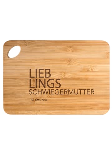 Mr. & Mrs. Panda Frühstücksbrettchen Schwiegermutter mit Spruch in Braun