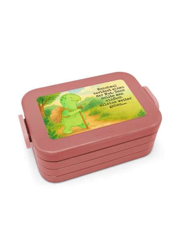 Mr. & Mrs. Panda Bentobox Schildkröte Wanderer Design mit Spruch in Rot Pastell