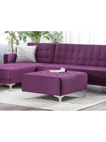 Beliani Ottomane ABERDEEN in Violett/Silber - (W) 80 x (H) 41 x (L) 80 cm