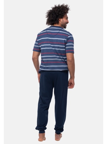 Ammann Schlafanzug Night & Home Cotton in Dunkelblau