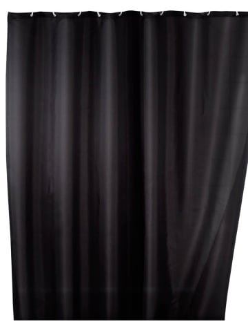 Wenko Duschvorhang Uni black - Anti-Schimmel/Anti-Bakteriell in Schwarz, 180 x 200 cm