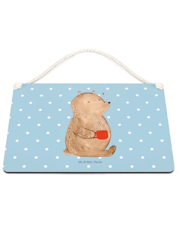 Mr. & Mrs. Panda wandtafel Bär Kaffee ohne Spruch in Blau Pastell