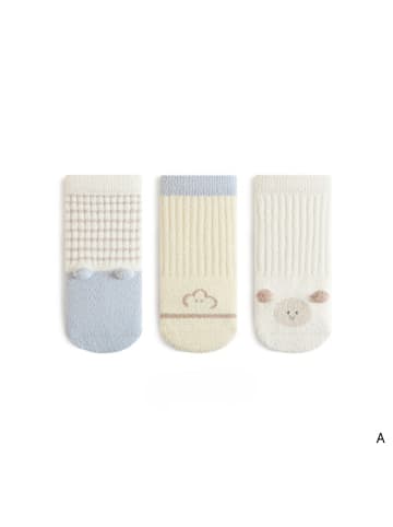 MUNADUNA 3er-Set 'Schaf' Winter Baby Socken A