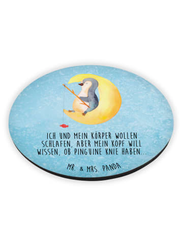 Mr. & Mrs. Panda Rund Magnet Pinguin Mond mit Spruch in Eisblau