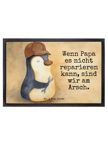 Mr. & Mrs. Panda Fußmatte Wenn Papa es nicht reparieren kann, si... in Weiß