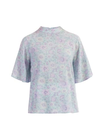 Usha Damen Kurzarmbluse in Türkis Mehrfarbig