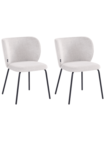 Beliani 2er-Set Esszimmerstuhl CALERA in Weiß/Schwarz