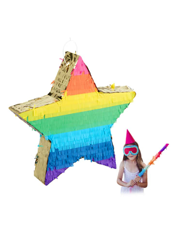 relaxdays Pinata Stern in Bunt/Gold