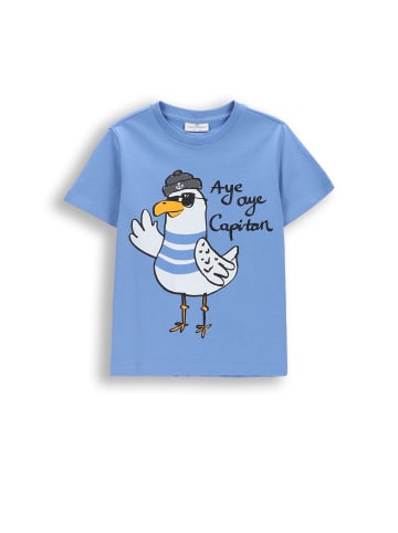 Coccodrillo Baumwoll-T-Shirt mit kurzen Ärmeln in blau