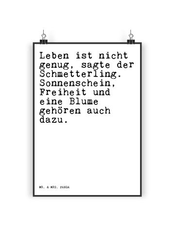 Mr. & Mrs. Panda wanddeko Leben ist nicht genug,... mit Spruch in Weiß
