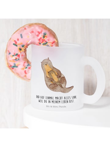 Mr. & Mrs. Panda Glas Otter Kind mit Spruch in Transparent